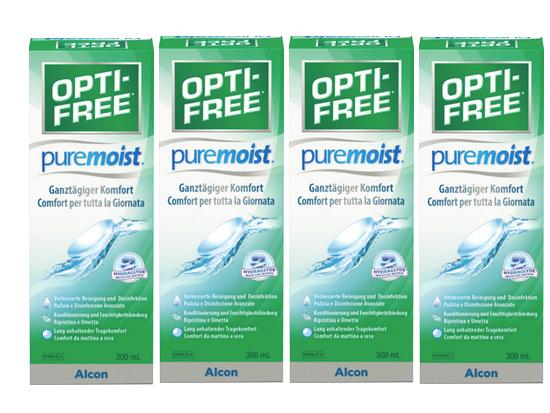 OPTI FREE pure moist 4er Box  (4x 300ml  inkl. 4 Behälter)