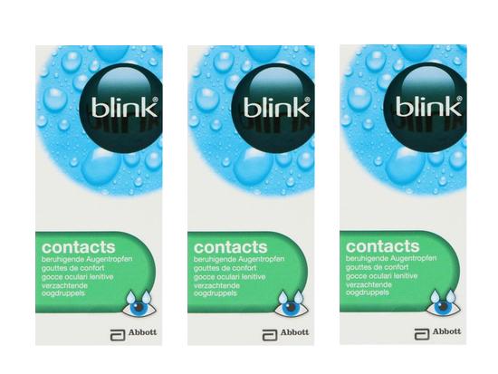 Blink Contacts beruhigende Augentropfen Trio 3x10ml