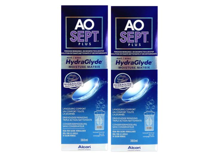 Aosept Plus mit HydraGlyde Duopack (2 x 360 ml inkl. 2 Behälter)